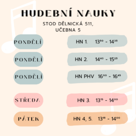HUDEBNÍ NAUKY 2025/26 HUDEBNÍ NAUKY 2025/26